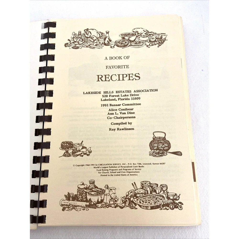 Cook Book Favorite Recipes From Our Best Cooks Lakeside Hills Richmond VA Spiral